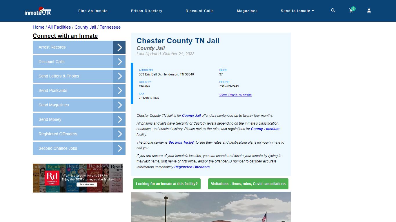 Chester County TN Jail - Inmate Locator - Henderson, TN